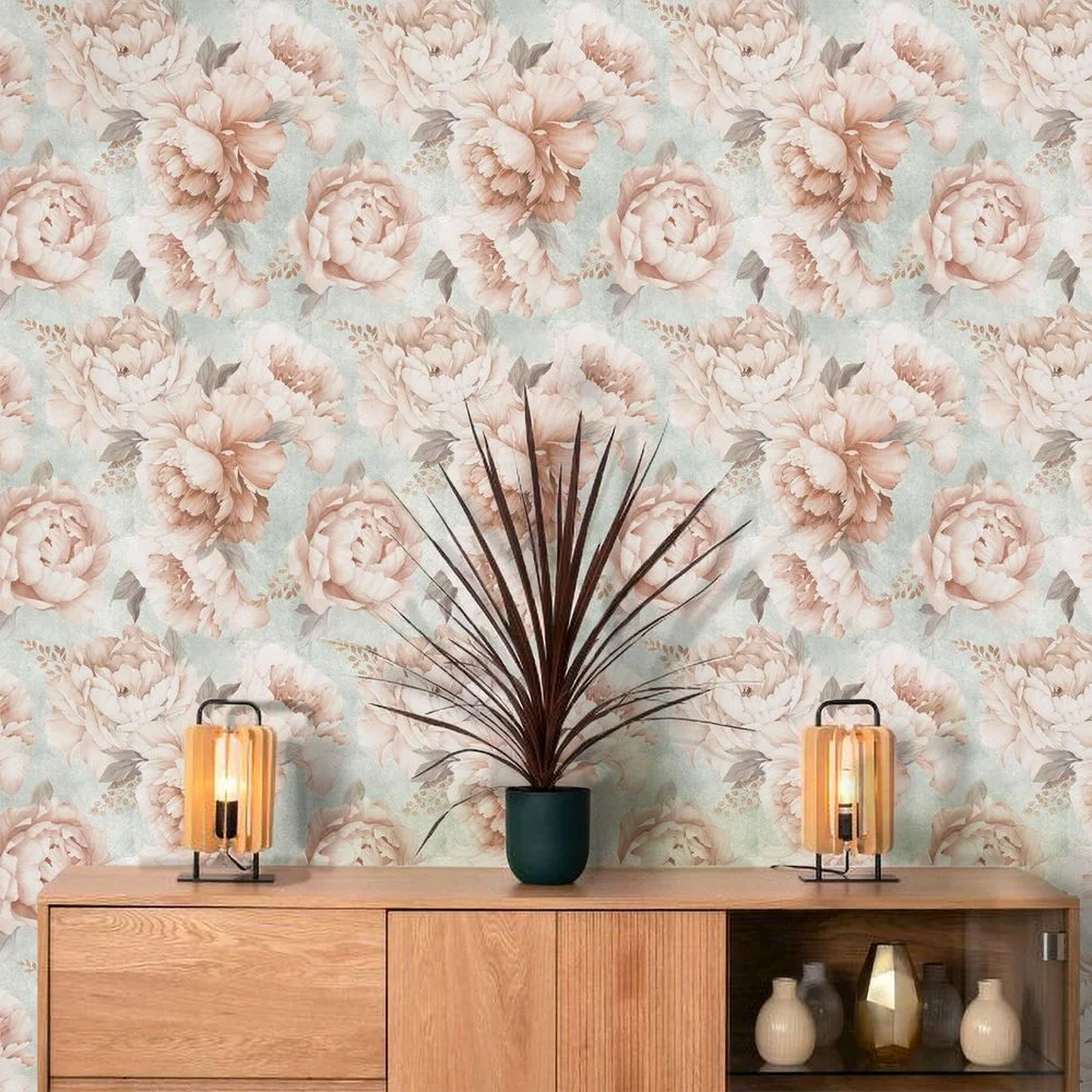 

Peony Flower Wall Stickers Self-adhesive Waterproof Furniture Cabinet Renovation Decoration Stickers Home Living Room Decoration