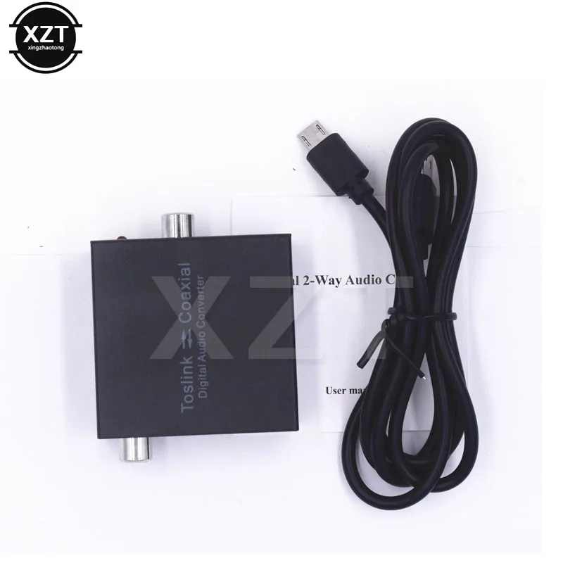 Цифровой коаксиальный Toslink 3 5 мм оптический в аналоговый L/R RCA аудиоконвертер