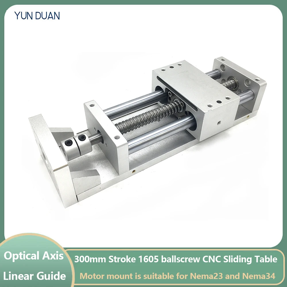 

300MM Stroke CNC Linear module Cross Sliding Working Table XYZ Axis SFU1605 Ball screw C7 for NEMA23 Stepper Servo motor