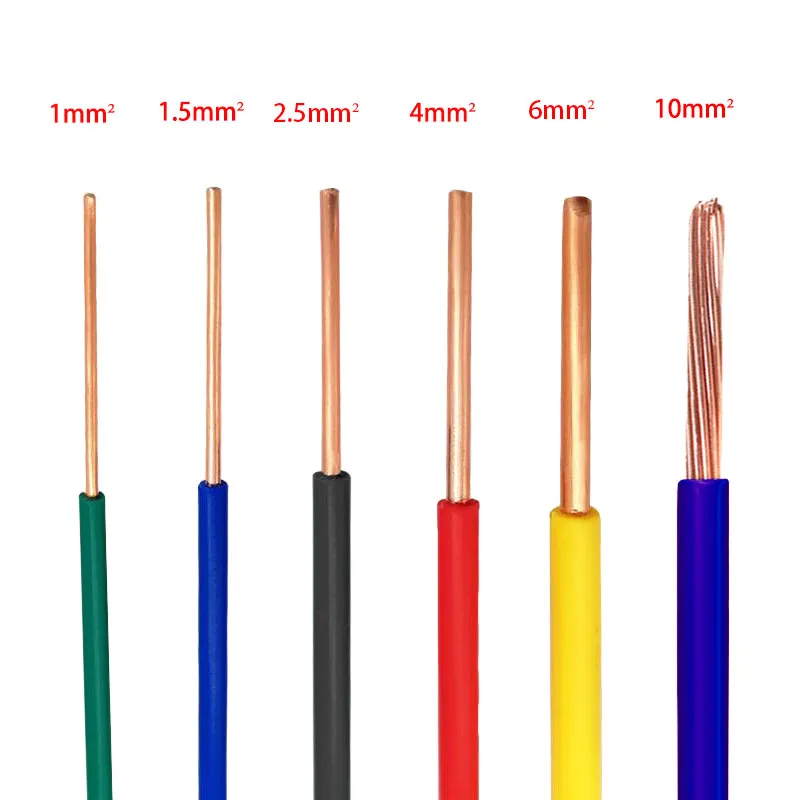 

BV Electric Cable 17 15 13 11 9 7Awg 1Meter Single Core Hard Wire Home Improvement Wire PVC Sheathed Home Appliance Copper Cable