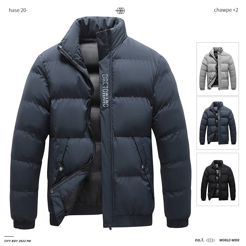 UYUK 2022 Winter Coat Men's Warm Parkas Streetwear Cotton Coats Slim Male Jackets Windproof Padded Coat Mens Clothing