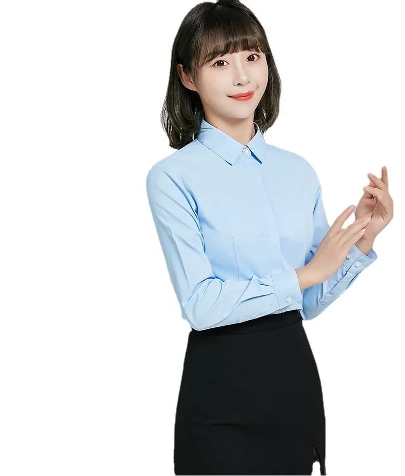 Women's Long Sleeve High Collar Shirt V-Neck Princess Sewn Easy To Manage Clothing From China Mainland