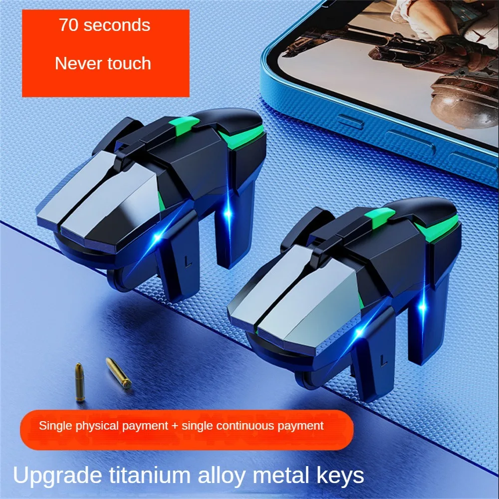 

4.5-7.1 Inch Controller Triggers Six Fingers Non-slip Key Shooter Mechanical Stable For Pubg Zinc Alloy Mobile Gaming Trigger