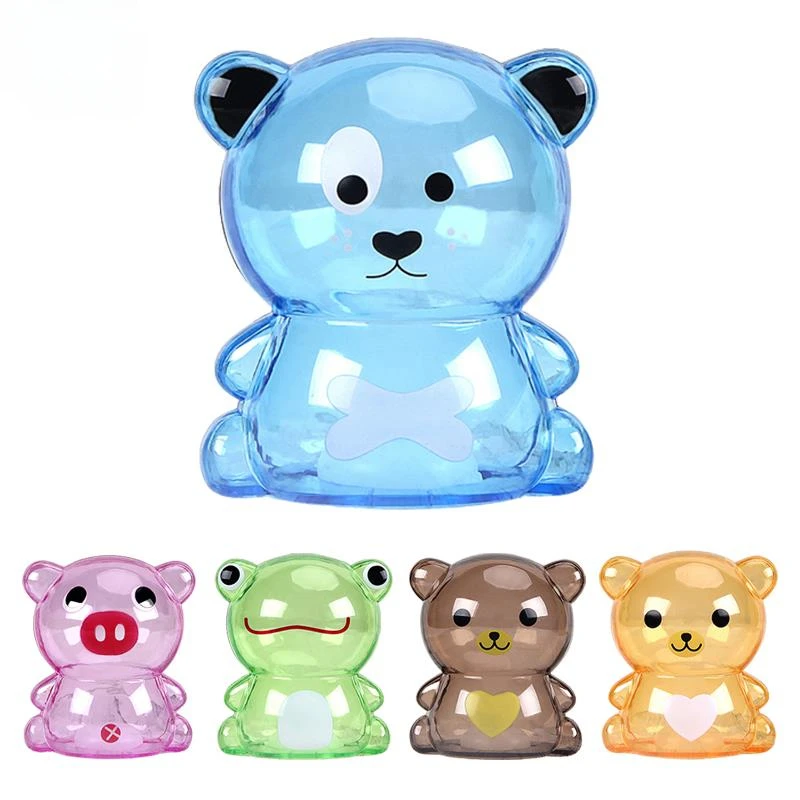 

Creative Little Bear Piggy Bank Cash Bag Cute Safe Deposit Box Transparent Coin Paper Money Saving Box Kids Gift