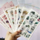 6 штук, с рисунками мультипликационных героев, с рисунками кошки и бабочки, японский Стиль Творческий прозрачные наклейки студенческие канцелярские принадлежности альбом для вырезок, подарки, украшения