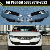car glass lens lamp shell headlamp lampcover for peugeot 508l 2019 2022 transparent lampshade auto light case headlight cover