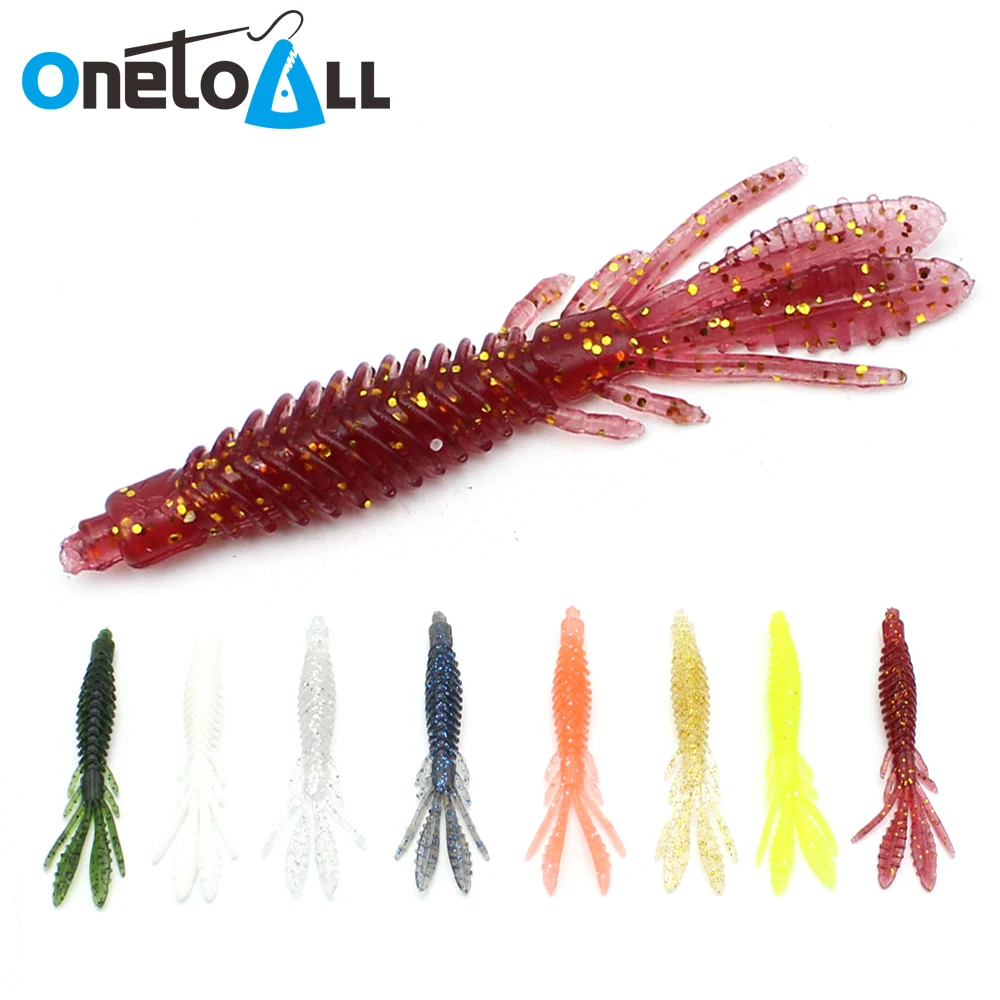 

OnetoAll 30 PCS 65mm 75mm Floating Soft Lure Twin Tail with Salt Silicone Fishing Worm Bait Fishy Smell Elastic Jig Bass Wobbler