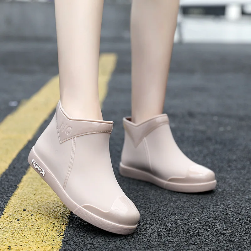 Women's Rubber Rainproof Ankle Boots Waterproof Shoes Women's Winter Women's Water Shoes Rain Boots Women's Ankle Boots Botas