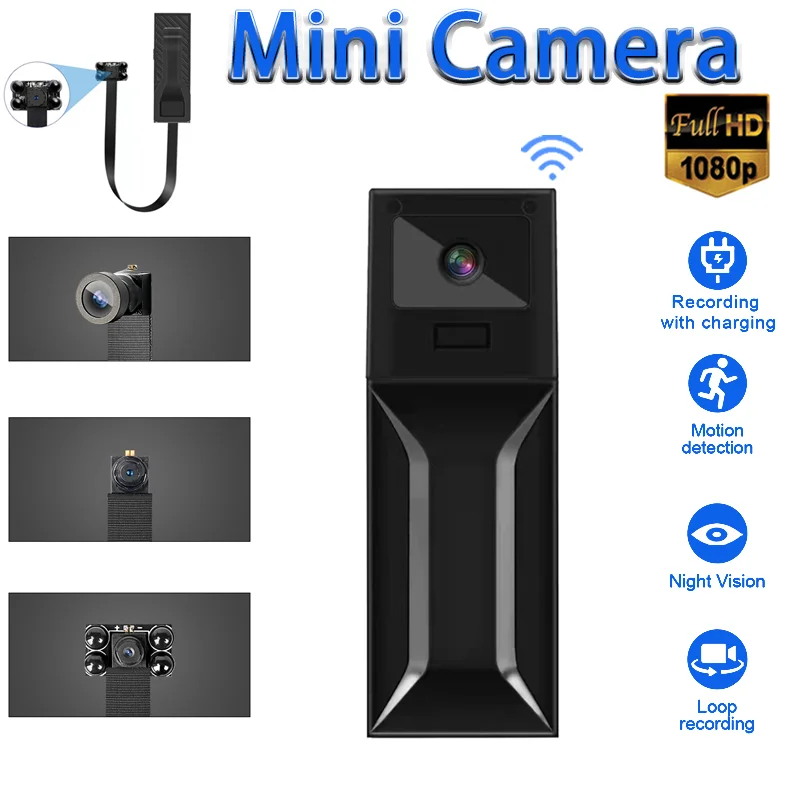 

Мини микро-камера с Wi-Fi, Экшн-камера, невидимый видеорегистратор, ночное видение, видеокамера для умного дома, скрытый видеорегистратор