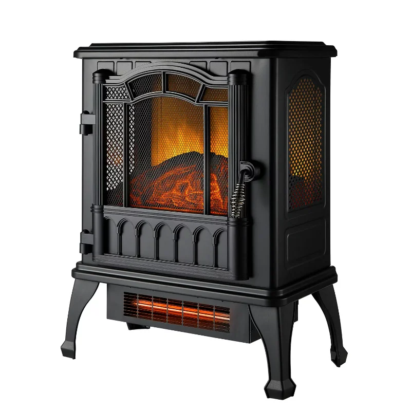 

Mainstays Black 1500w 2-Setting 3D Electric Stove Heater with Life-like Flame