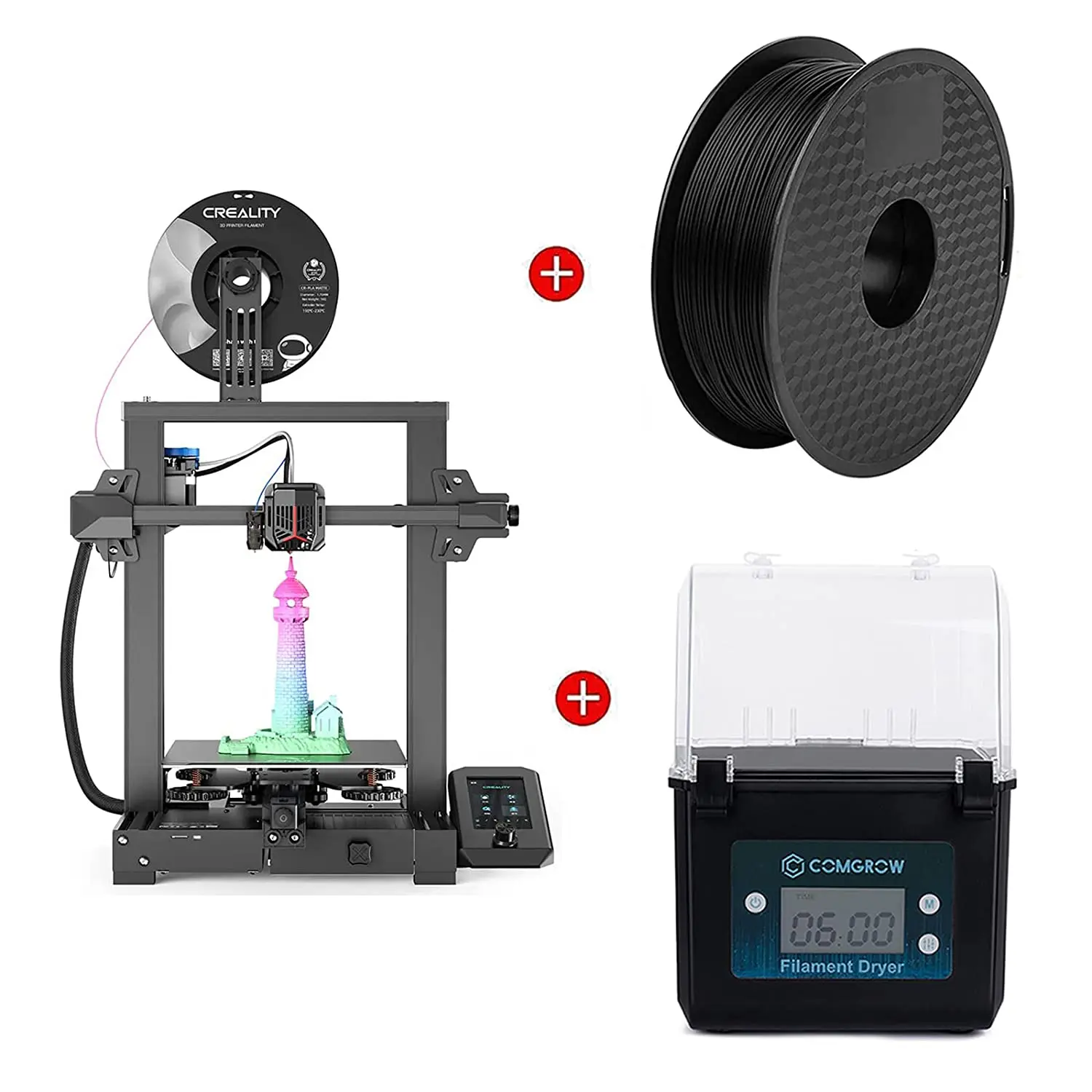 

Clearance Creality Ender 3 V2 Neo 3D Printer with CR Touch Auto Leveling Kit and 3D Printer PLA Filament Black 1.75mm 1KG and