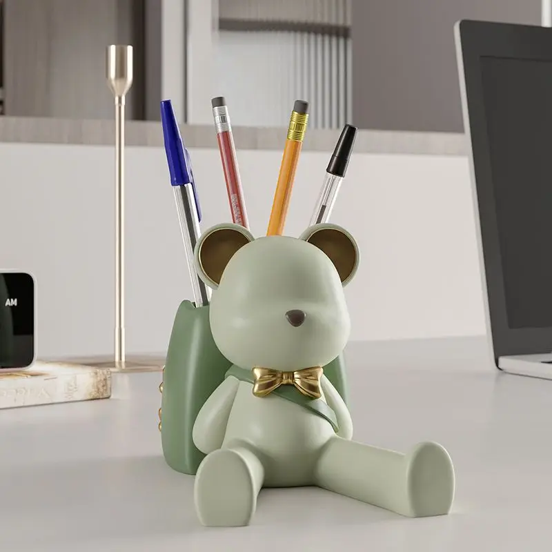 

Creative pen holder mobile phone holder desktop violent bear statue decoration office desktop storage desk supplies accessories