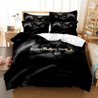 design 3d comforter bedding sets cute bed linen animal black cat adult kids duvet cover set quilt cover 23pcs