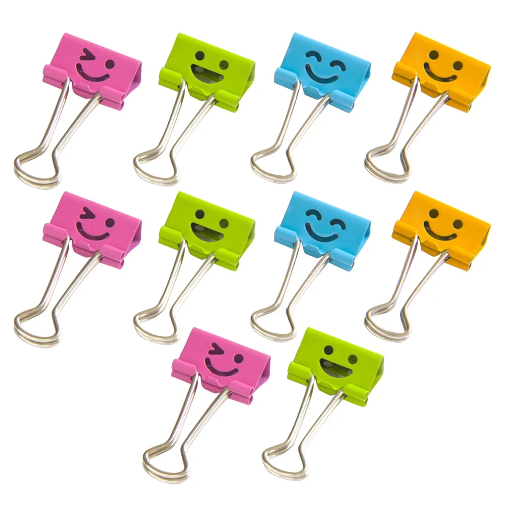 

Clips Binder Paper Office Clip Metal Sign Stationary School Bookmark Colored Clamp Mini Note Photo Cartoon Page Marker File