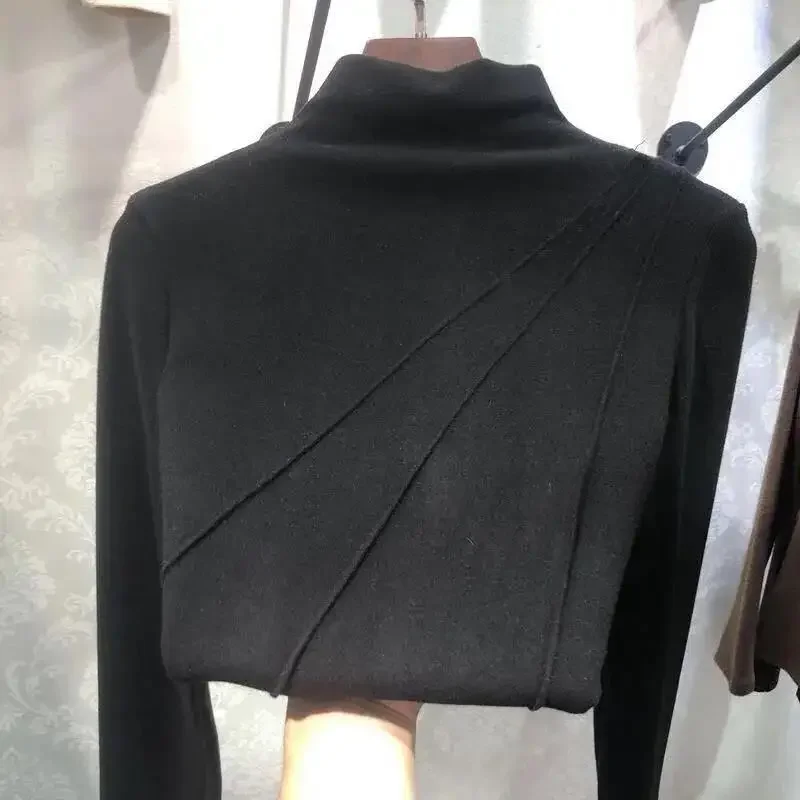 Двусторонний флисовый базовый слой женская футболка с воротником до половины