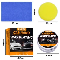 automotive coating paste water proof anti stain polishing cleaning wax with towel sponge