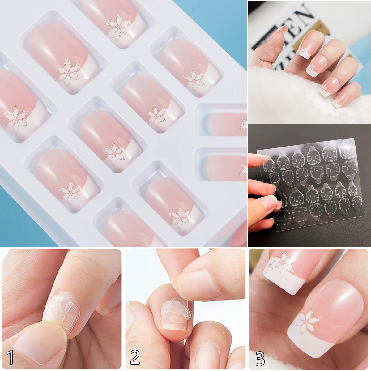 Получите низкую среднюю цену приобретая накладные ногти оптом 24 шт./корт. Полное