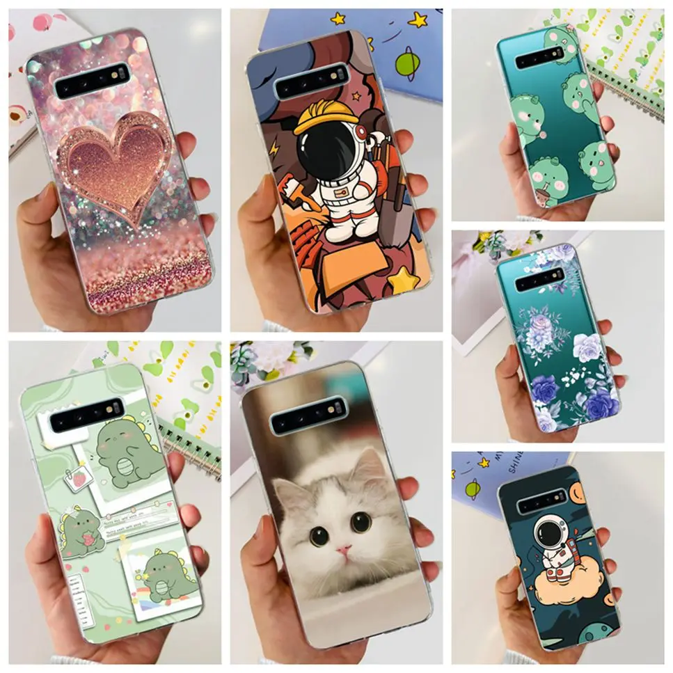 Новинка чехол для Samsung Galaxy S10 + Искусственный мультяшный динозавр астронавт