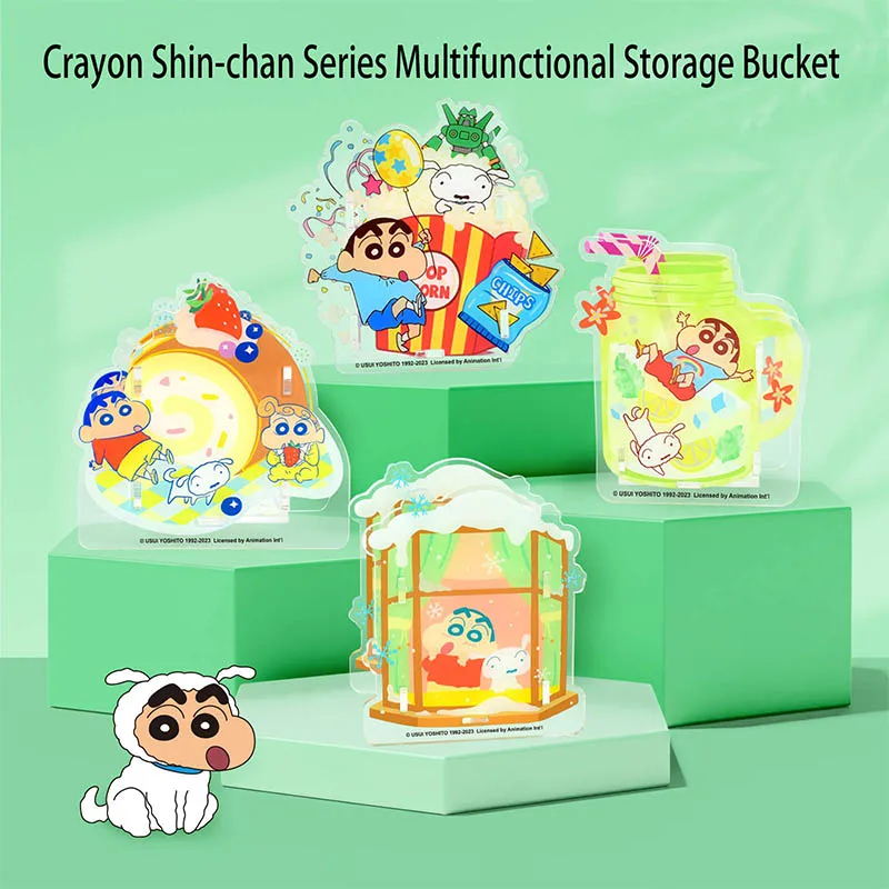

Kawaii Crayon Shin-Chan, мультяшный акриловый настольный альбом для хранения мелких предметов, многофункциональные спасательные принадлежности