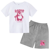 breathable short sleeves for boys and girls mom kids summer new t shirts 4 14 years old cute cartoon bear pattern clothing