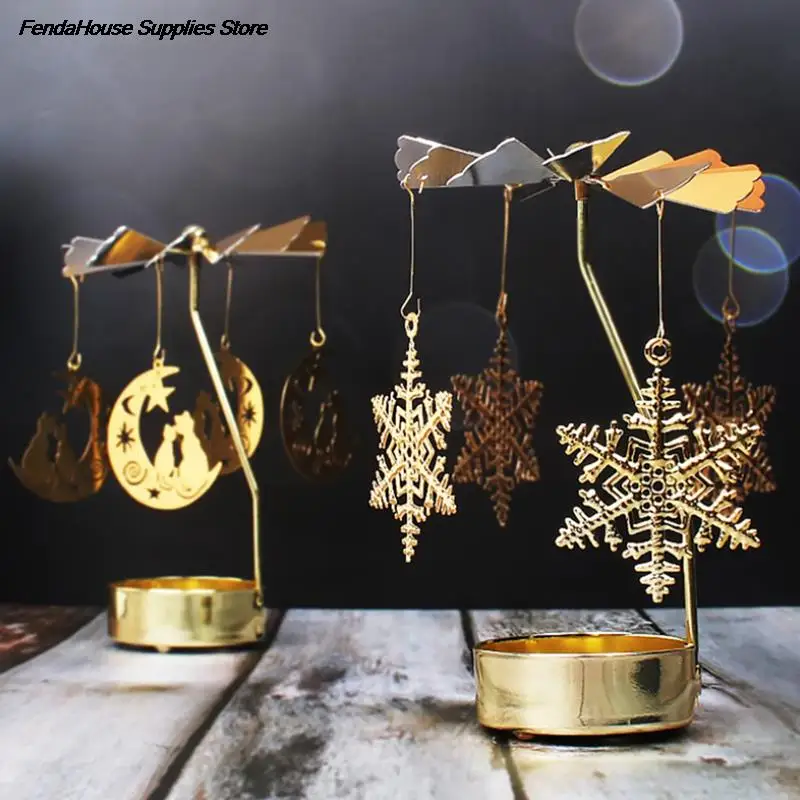 

Новые рождественские подсвечники, подсвечники, романтические вращающиеся карусели, подсвечники для чайного освещения, рождественские под...