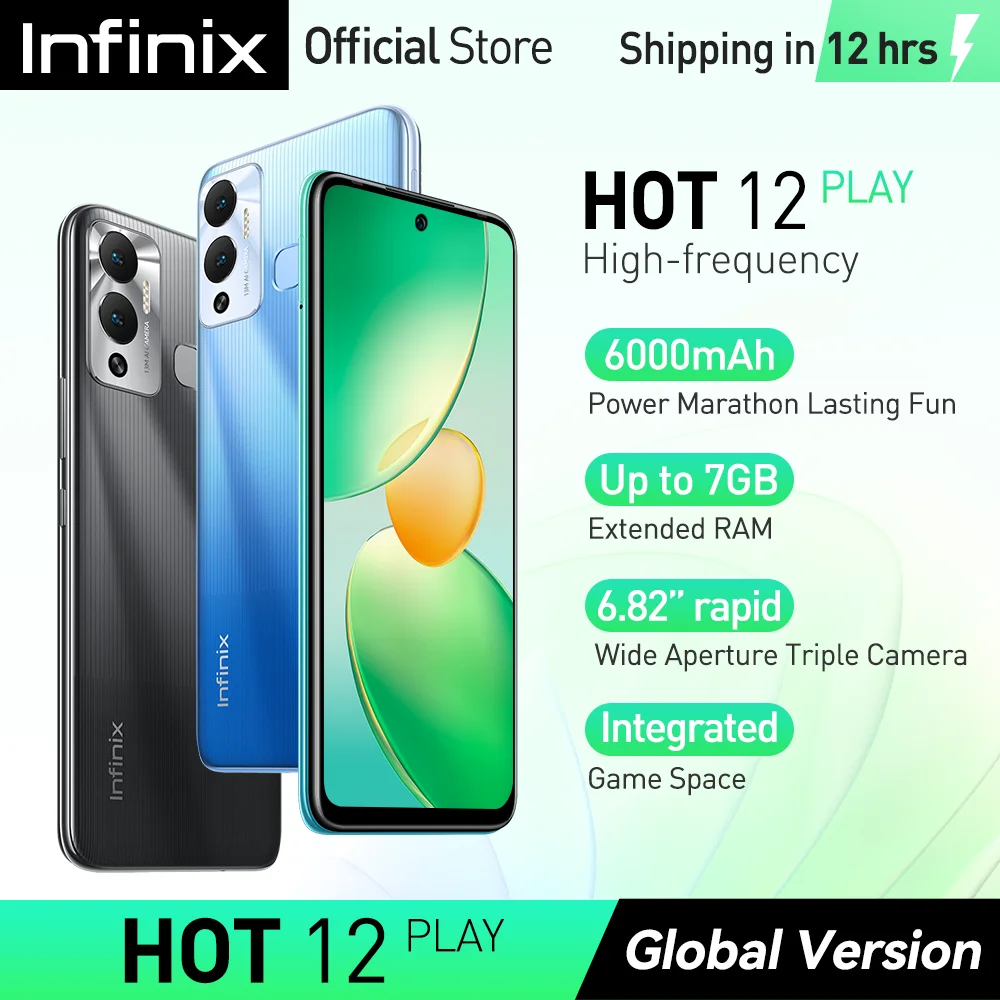 

Смартфон infinix HOT 12 PLAY, 6,82 дюйма, быстрое обновление, 6000 мАч