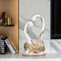 home decorations wedding gifts couple swan statues resin crafts