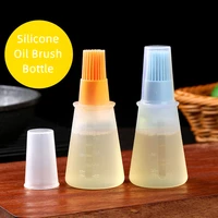 1pcs silicone oil bottle brush non stick cooking bbq grills baking pastry with cover honeysauce kitchen outdoor basting brush