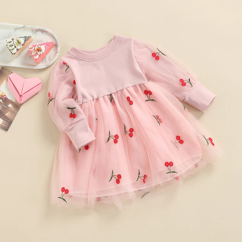 Одежда для маленьких девочек платья с длинным рукавом платья-пачки из тюля