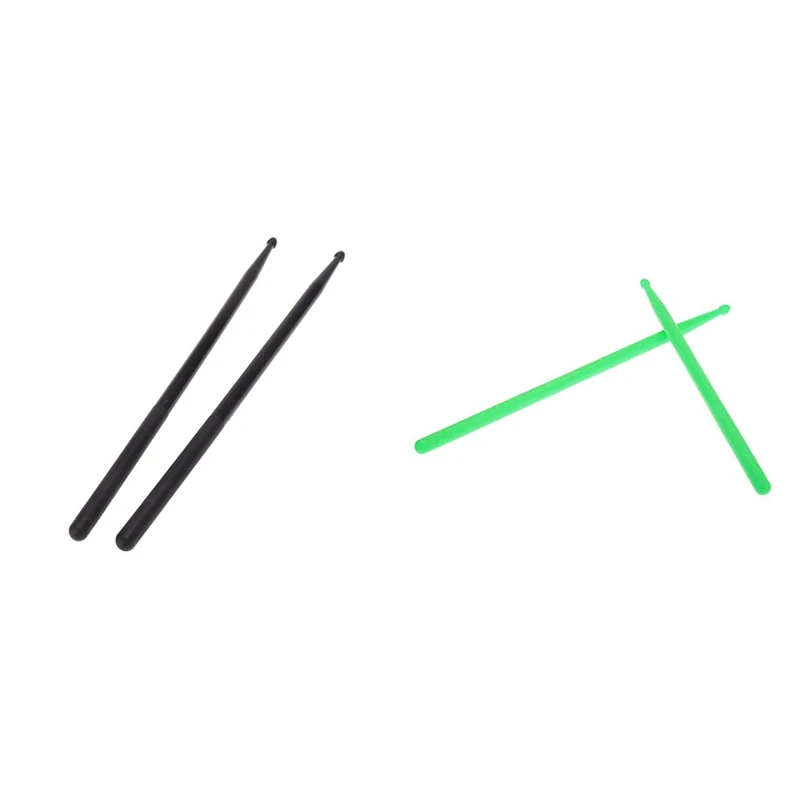 

2 Pair 5A Drumsticks Nylon Stick For Drum Black & Green