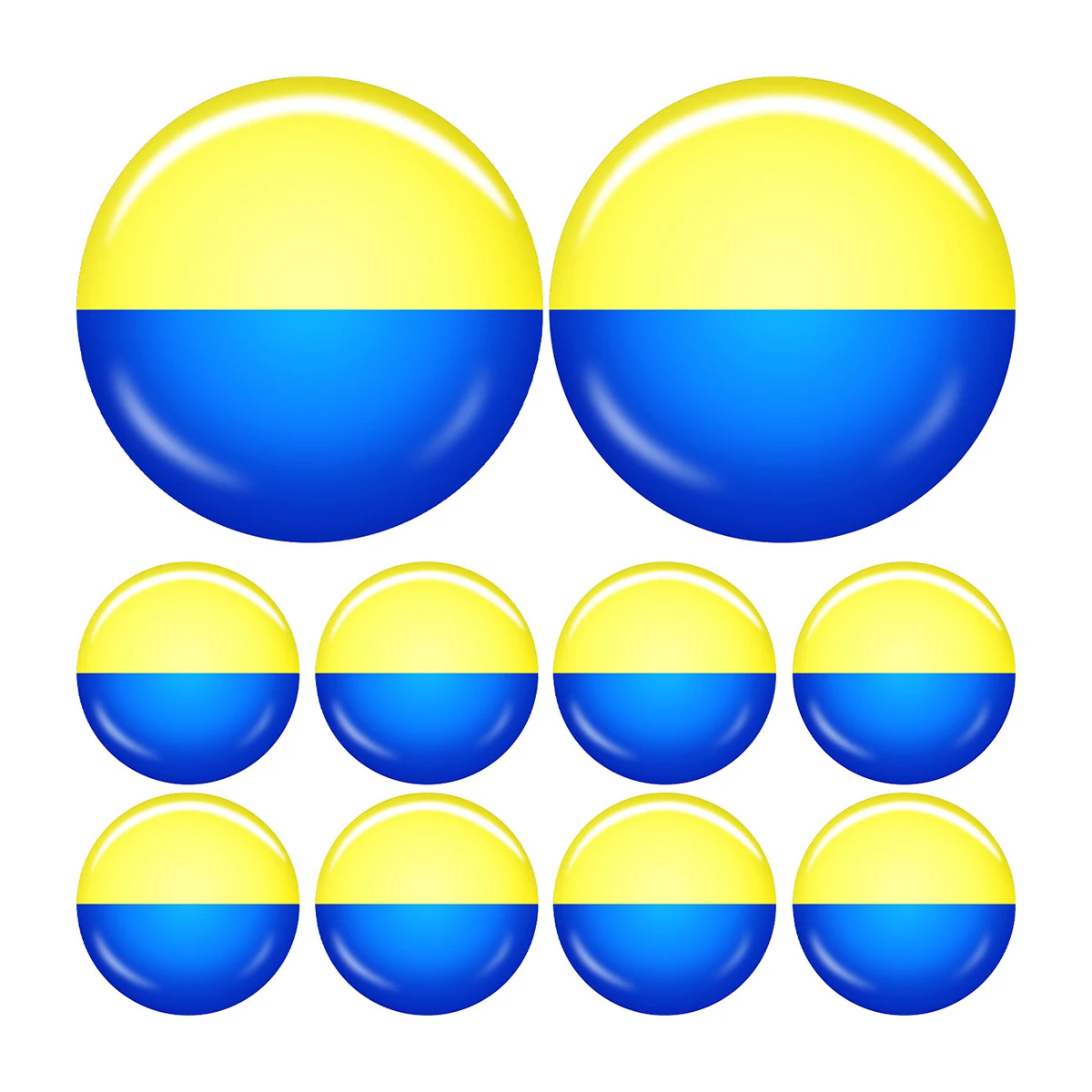 

10 шт., металлические пуговицы с украинским флагом, 25 мм