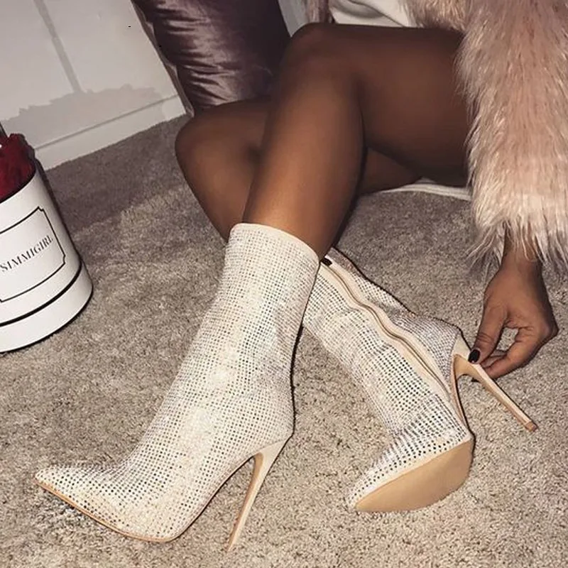 

Женские ботильоны на высоком каблуке, с острым носком