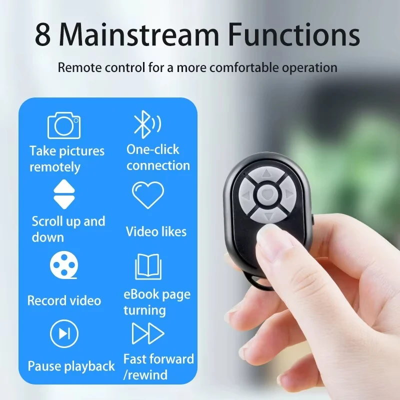 Фото Bluetooth-пульт дистанционного управления для iPhone Xiaomi IOS Android, универсальный пульт дистанционного управления, палка для селфи, контроллер Bluetooth-камеры, новинка 2025 года №2