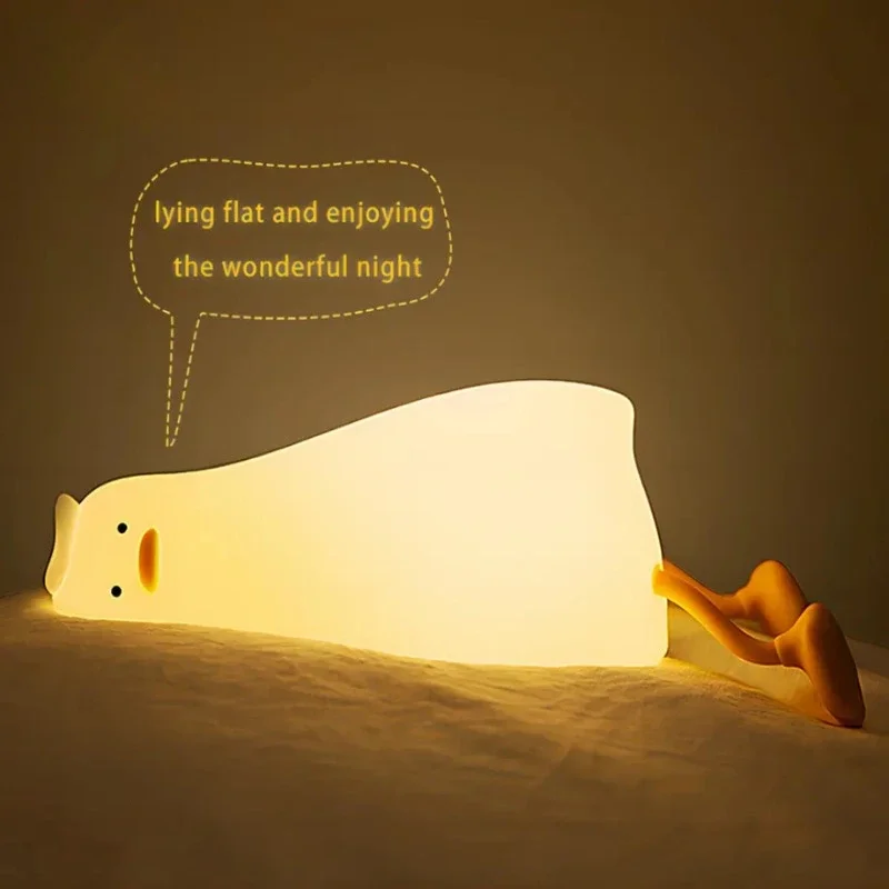 

Светодиодный детский ночник, аккумуляторная силиконовая Мягкая утка, лампа, детский праздничный подарок, креативный Настольный декоративный светильник для сна в спальню