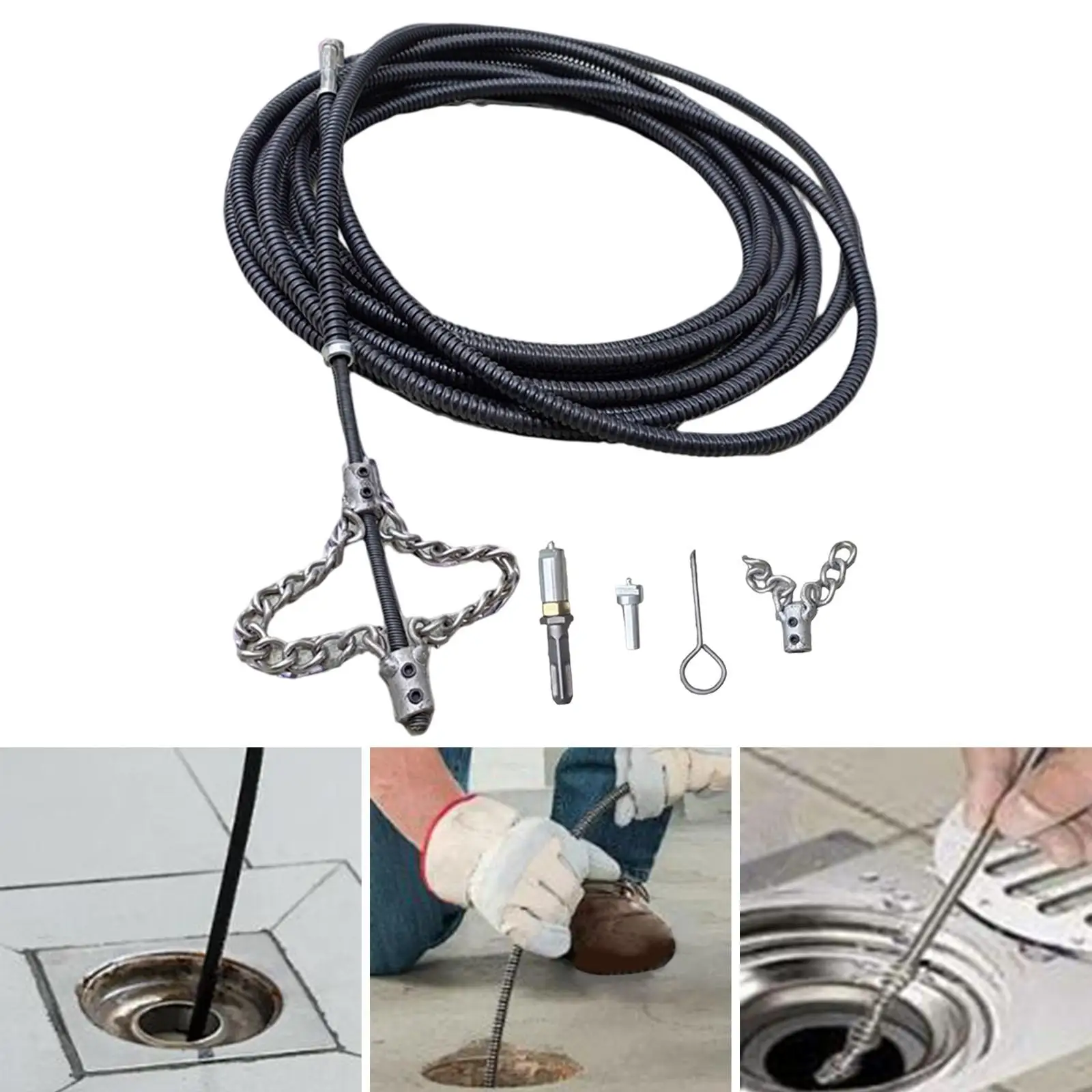 

Металлическая змея для прочистки труб