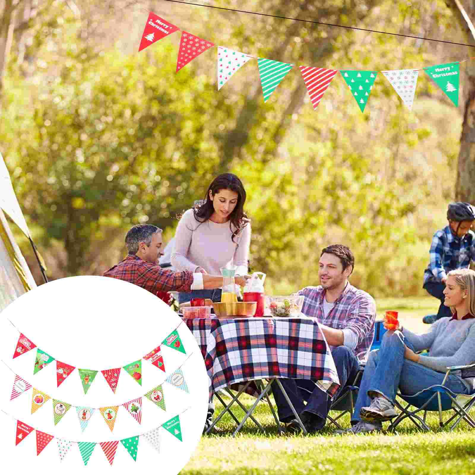 

6 Christmas Bunting String Flags Bunting Banner Decorative Bunting for Party Xmas