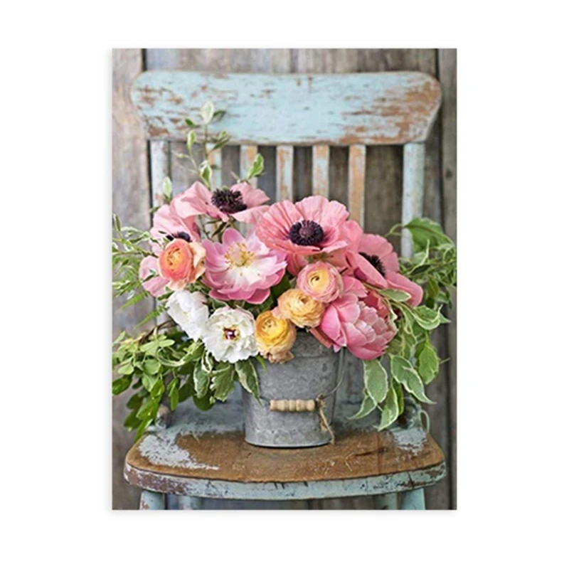 

Алмазная живопись «сделай сам», полностью Алмазная круглая Цветочная вышивка крестиком, украшение для дома