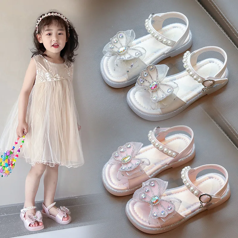 

Kids Sandals for Girl 2023 Summer Toddler Baby Shoes Fashion Casual Bowtie Princess Children Shoes Sapato Infantil Para Menina
