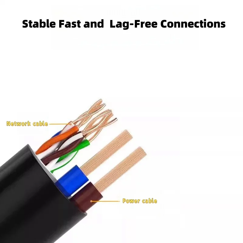 5-50 м наружный 8-ядерный кабель питания Ethernet 8P + 2C PoE сетевой и удлинитель для