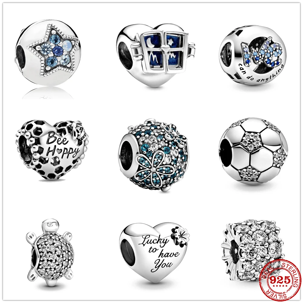 Новые круглые подвески в форме сердца серебряные бусины для рукоделия подходят