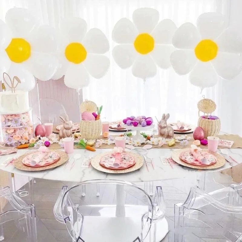 

1/3 шт., фольгированные воздушные шары в виде белых маргариток