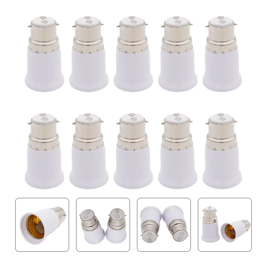 

10Pcs Lamp Head Converters Lamp Holders B22 to E27 Adapters Lamp Base Adapters