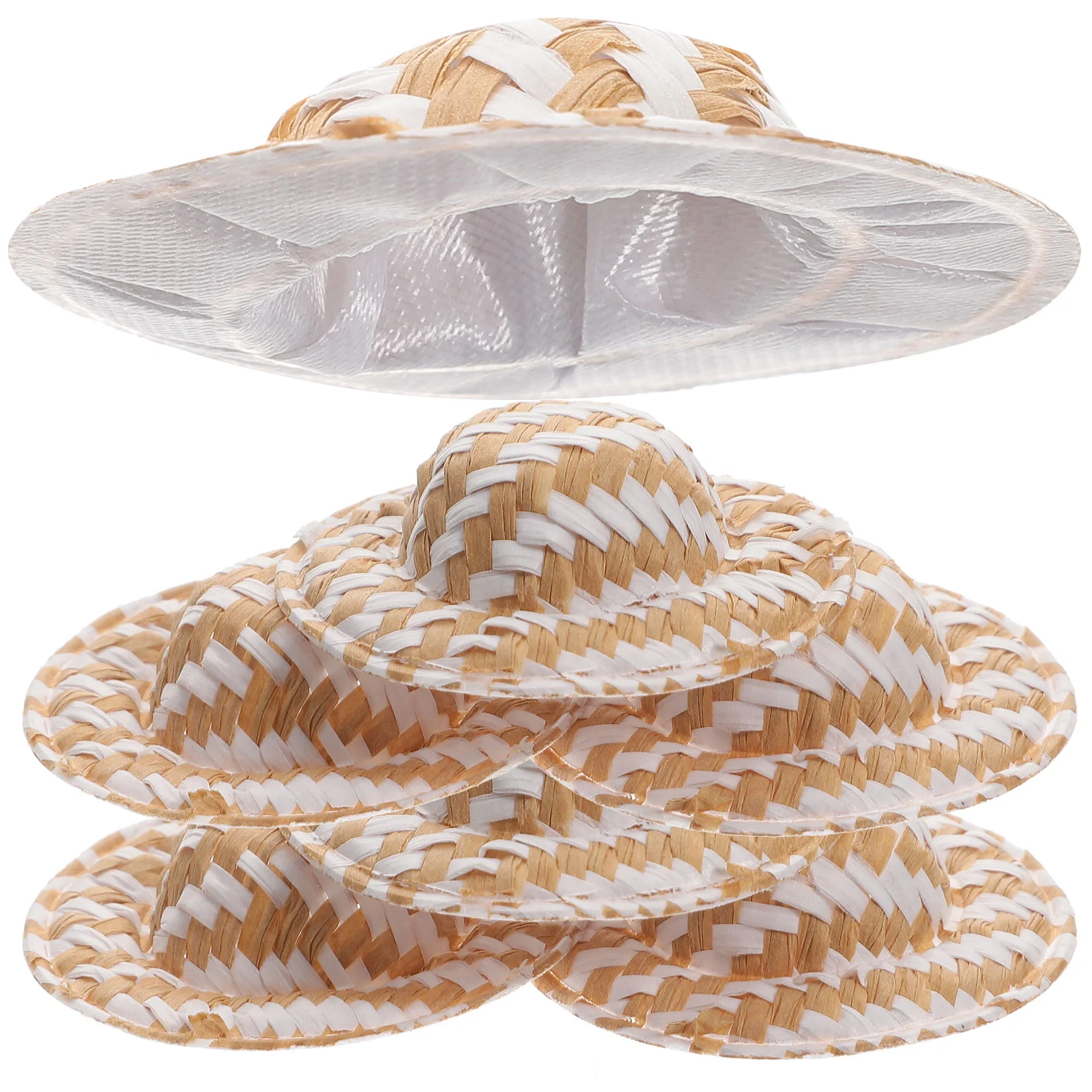 

10 Pcs Dollhouse Straw Hat Mini Hat DIY Prop Woven Cowboy Hat Party Hat Mini Cowboy Hats Crafts Paper Hat Photo Props Mexico Hat