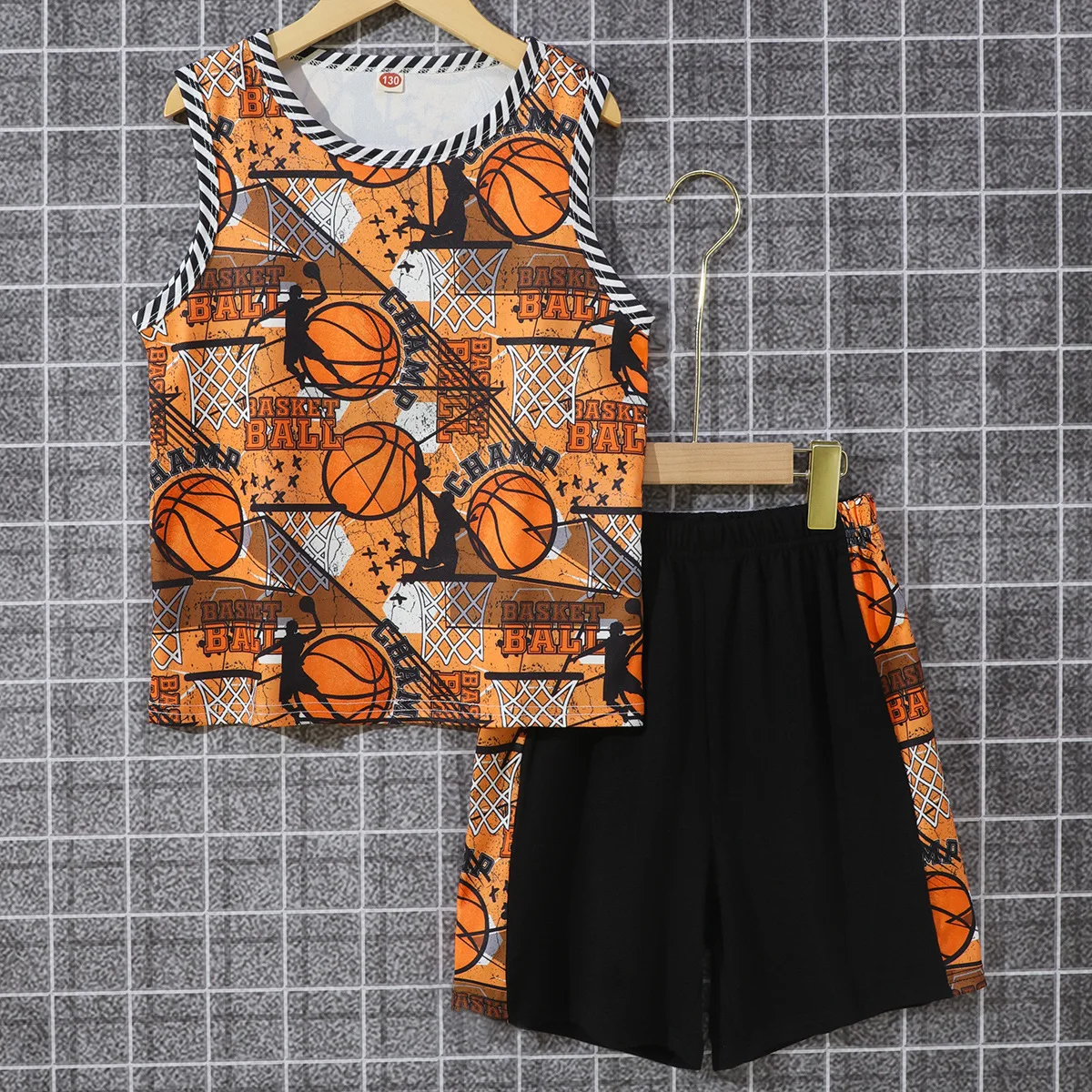 

Hot Big Kids Sleeveless Basketball Two Piece One Piece Dropshipping boy clothes toddler boy clothes