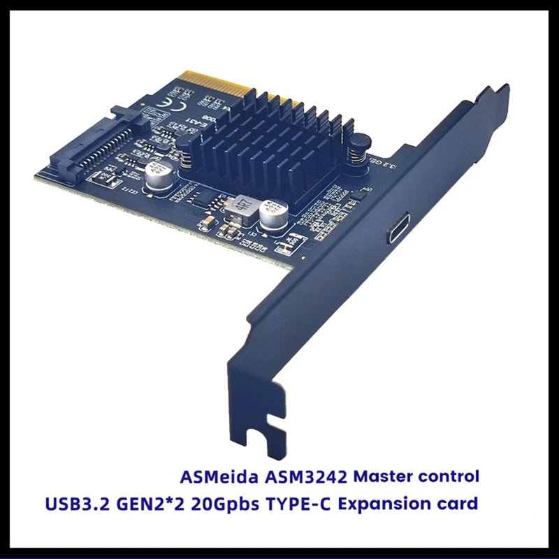 

Expansion Card PCB Expansion Card Pcie To Type-C PCI Express PCI-E 4X To USB3.2 GEN2X2 20Gbps ASM3242 Adapter