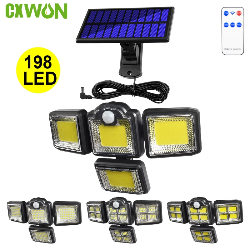 Уличная Светодиодная лампа на солнечной батарее с датчиком движения 198