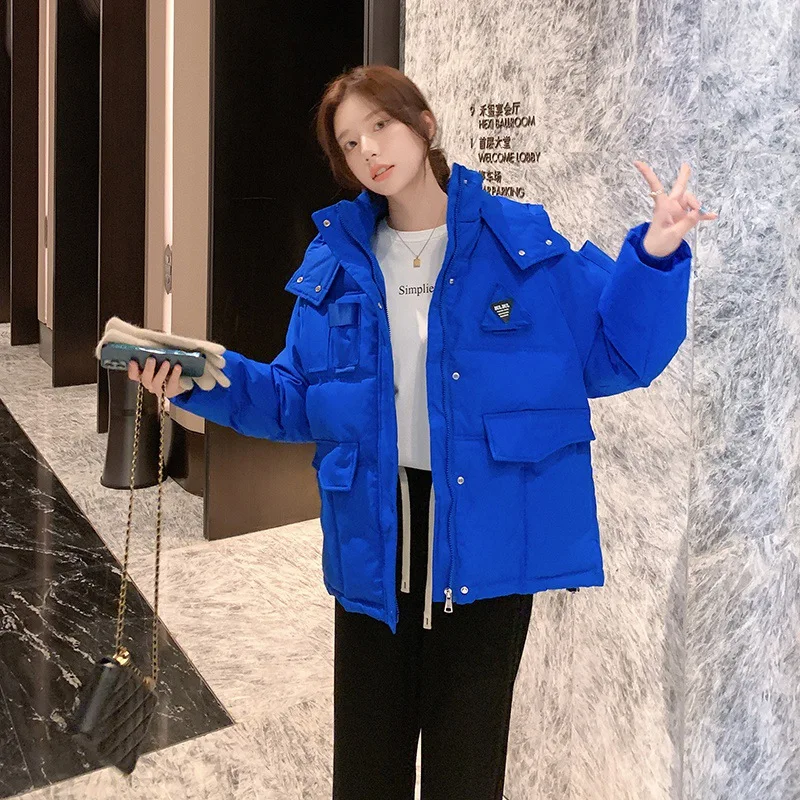 GRELLER 2022 New Winter Clothes Women's Down Cotton Padded Jacket Women Korean Loose Warm Thicken Hooded Parkas Coat Outwear