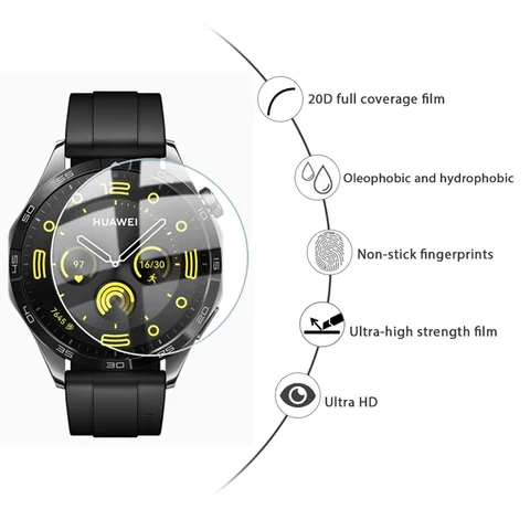 Закаленное стекло для Huawei Watch GT4 41 мм 46 мм 2.5D, защита экрана от царапин, защитная пленка, стеклянные аксессуары для часов