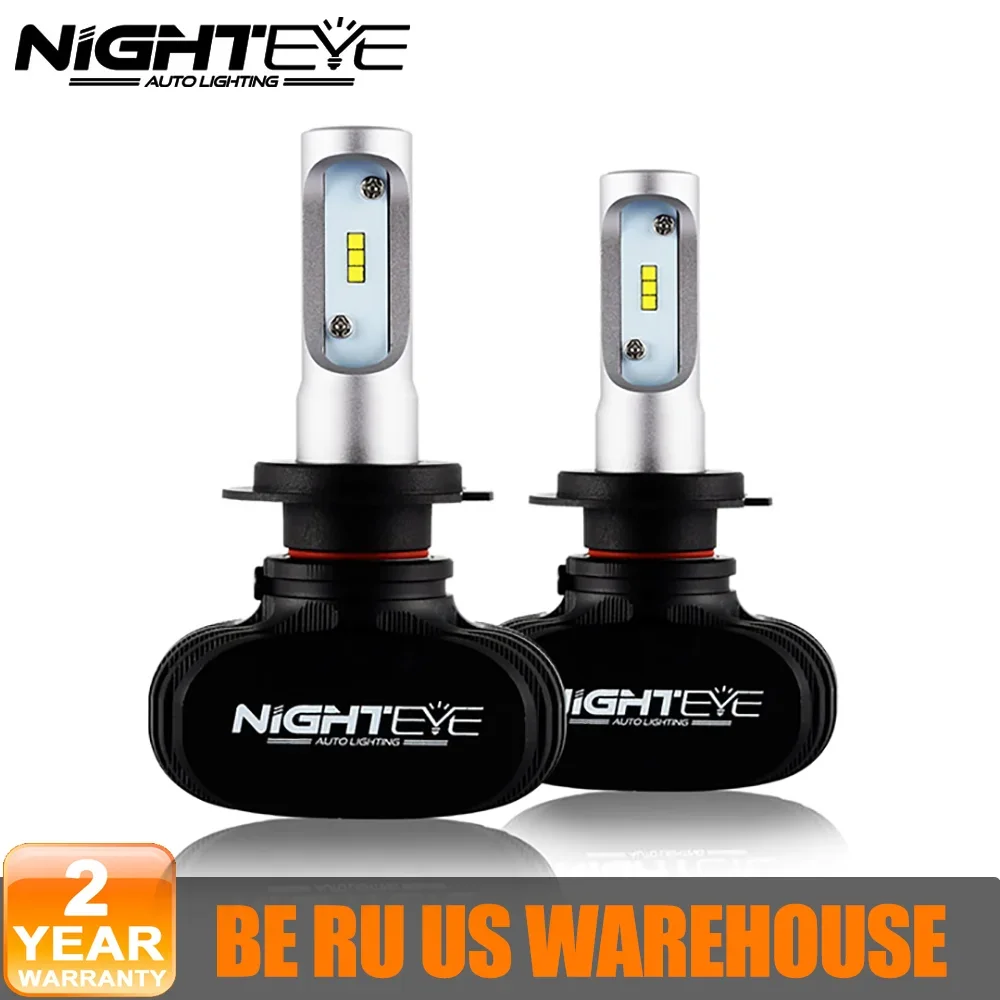 Фото NIGHTEYE Автомобильные светодиодные фары Противотуманные фары 50 Вт 8000LM 6500K Белые автомобильные фары H4/9003/HB2 Hi/Lo H7 H11 9005 HB3 9006 HB4 H1 №1
