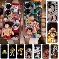 monkey d luffy phone case for huawei p50 p40 p30 p20 10 9 8 lite e pro plus black etui coque painting hoesjes comic fas